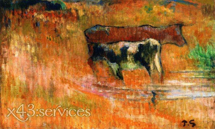 Paul Gauguin - Eine Kuh und ihr Kalb